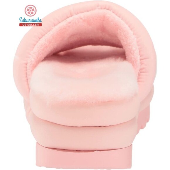 UGG Women's Maxi Slide Logo Sandal, Pink Scallop, Size 9 - Picture 3 of 8
